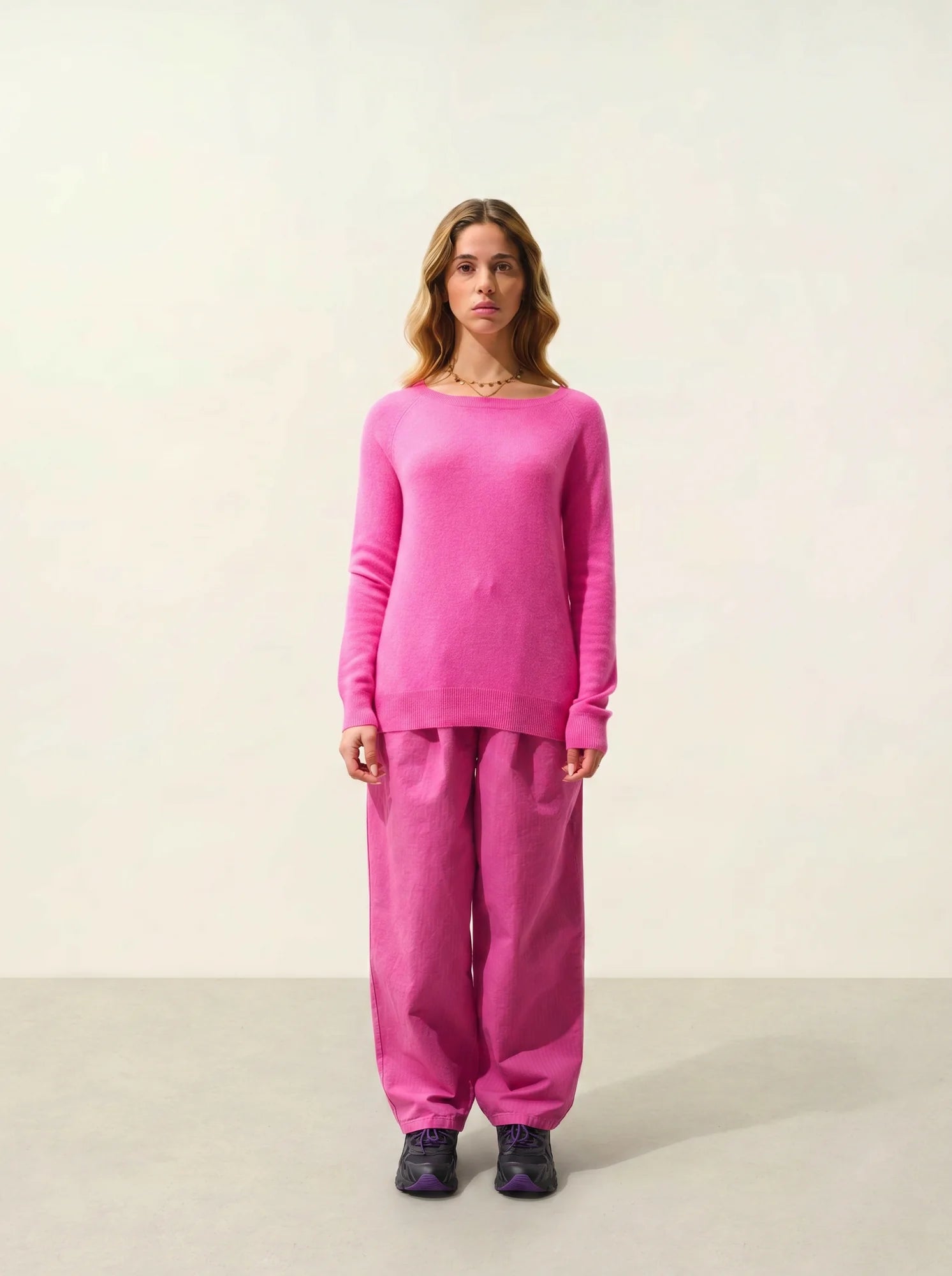 DIBONA pullover u-boot-ausschnitt tropfen hinten rosa