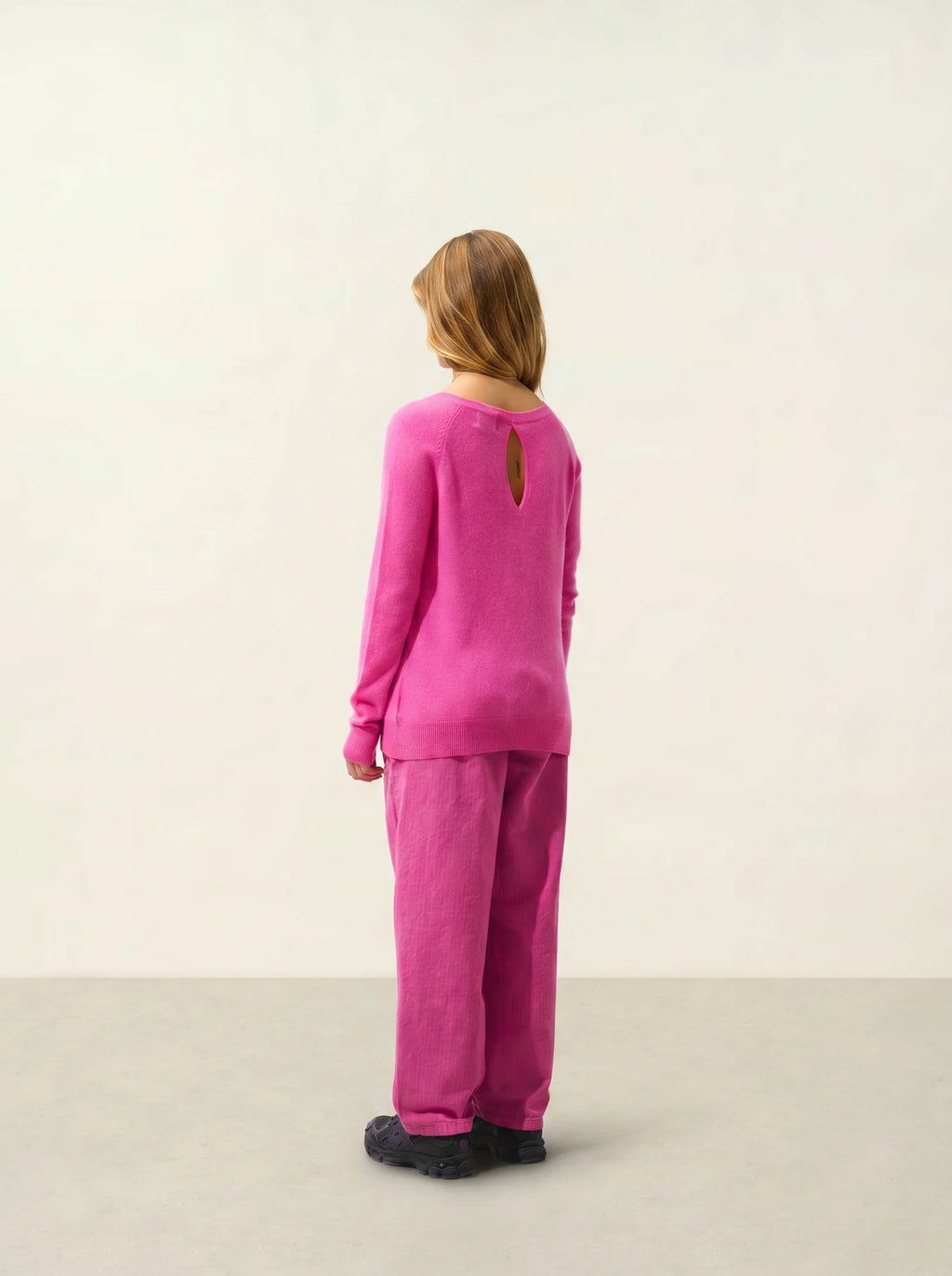 DIBONA pullover u-boot-ausschnitt tropfen hinten rosa