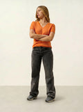 KALI t-shirt v-neck tangerine