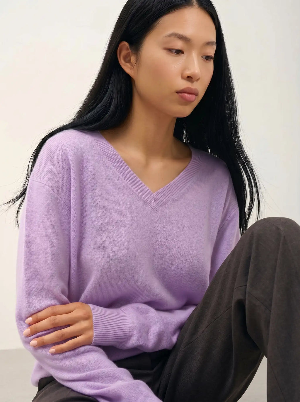 GARDORIA pull col V mauve