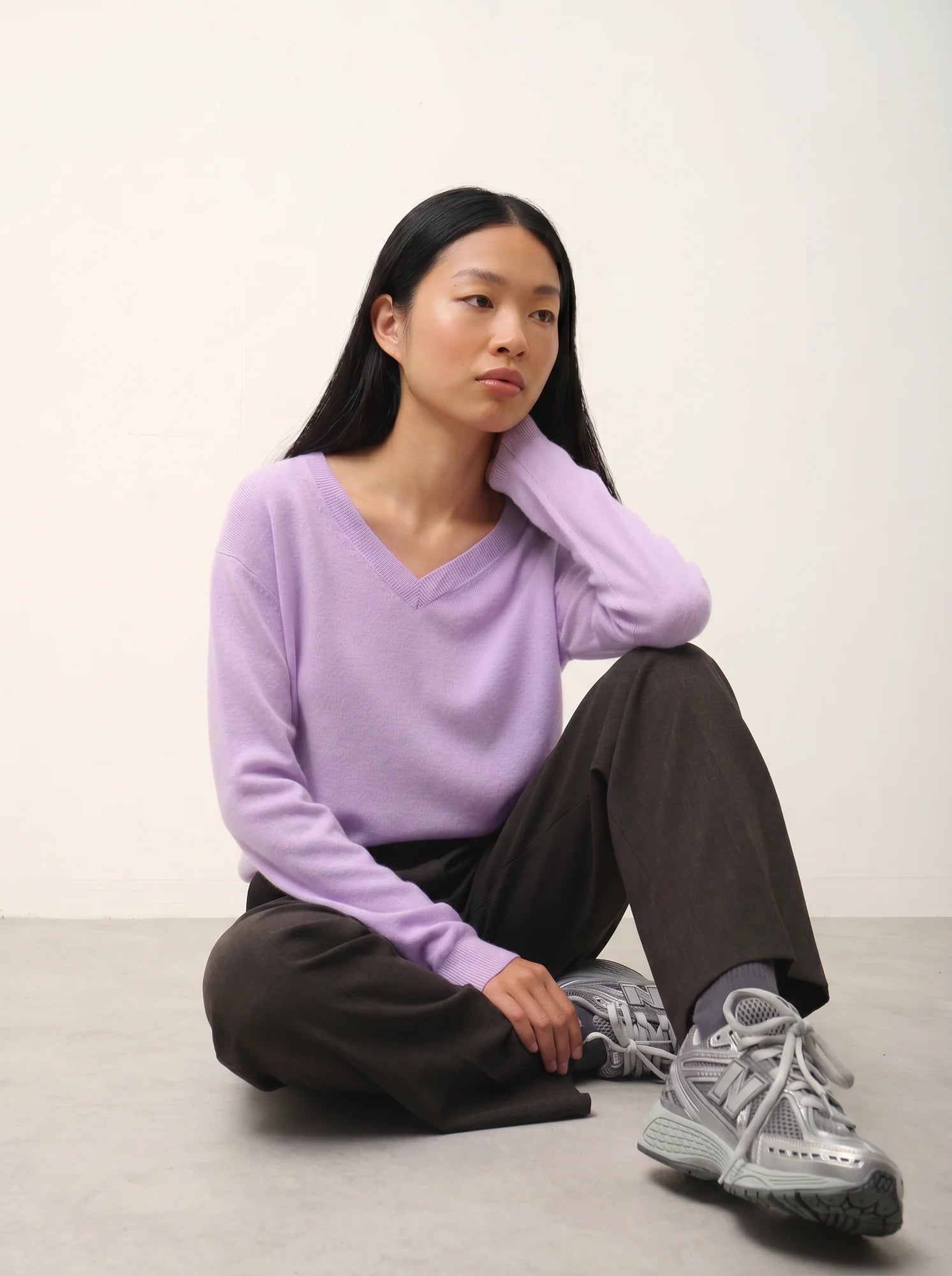 GARDORIA pull col V mauve