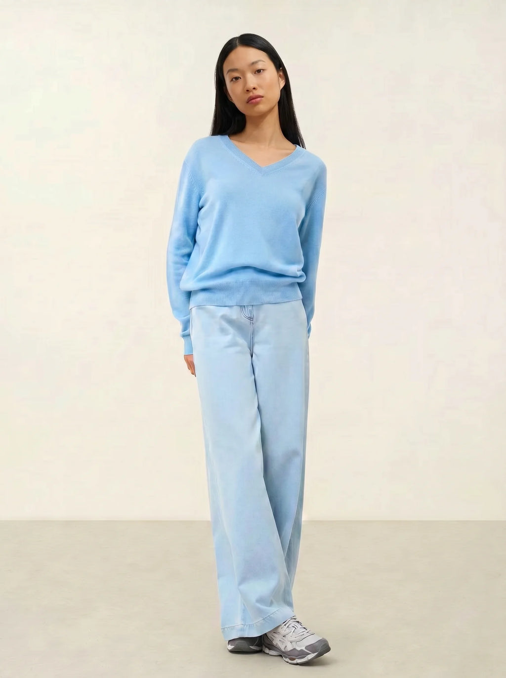 GARDORIA pull col V bleu inca