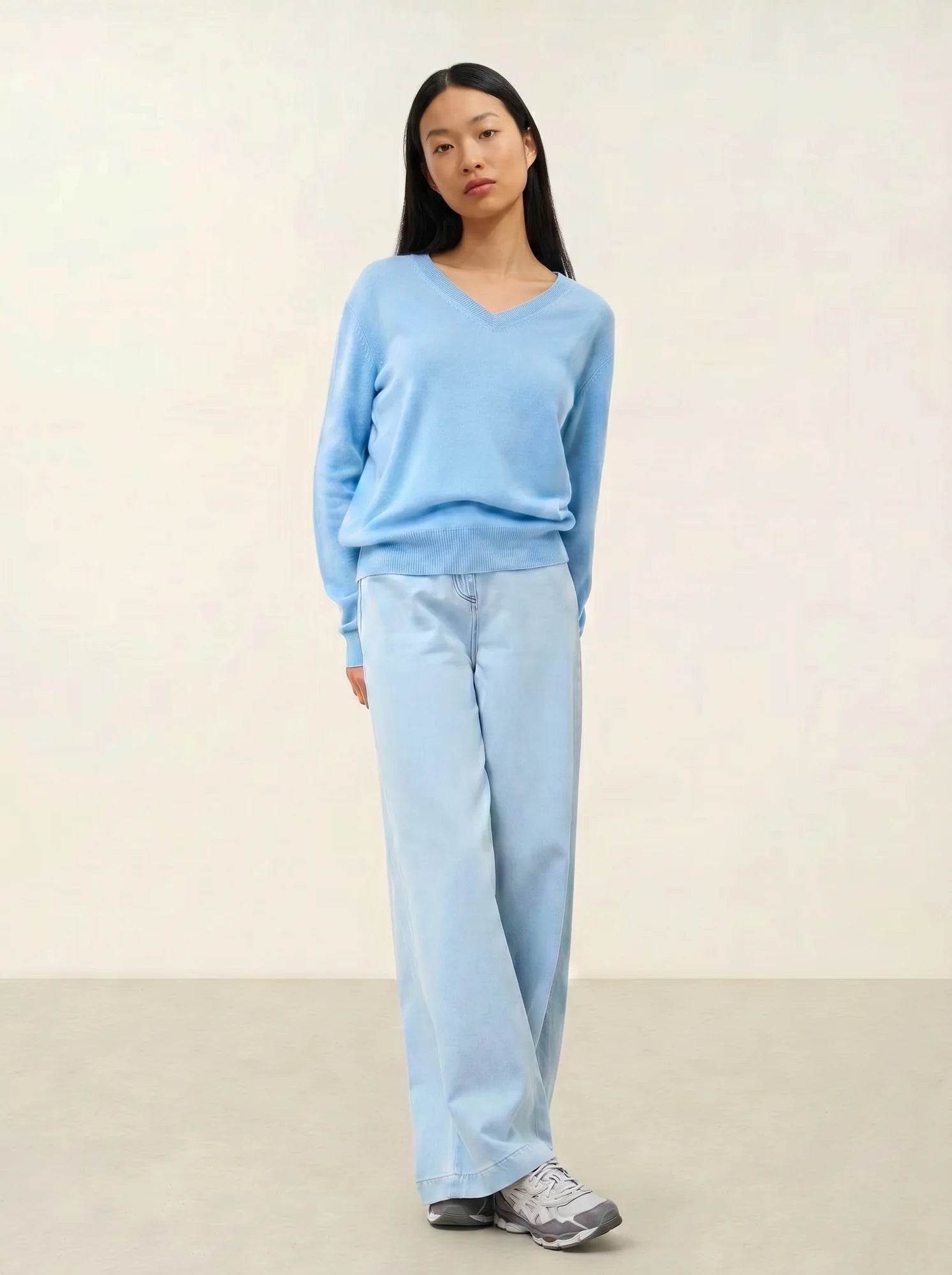 GARDORIA pull col V bleu inca