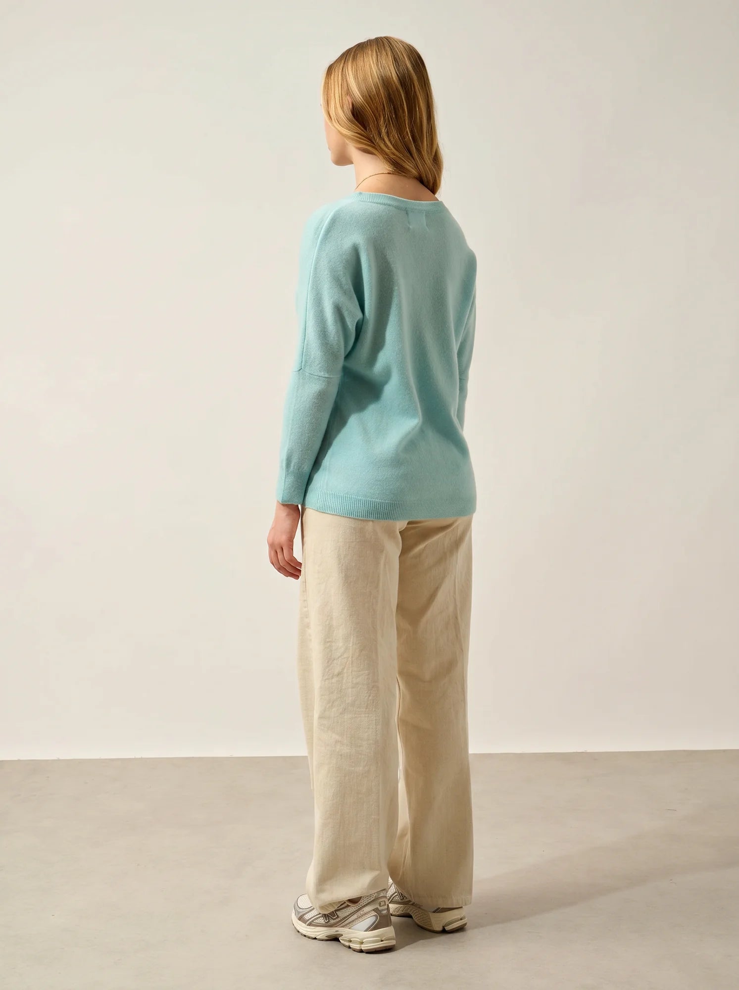 GOLÉON sweater batwing aqua
