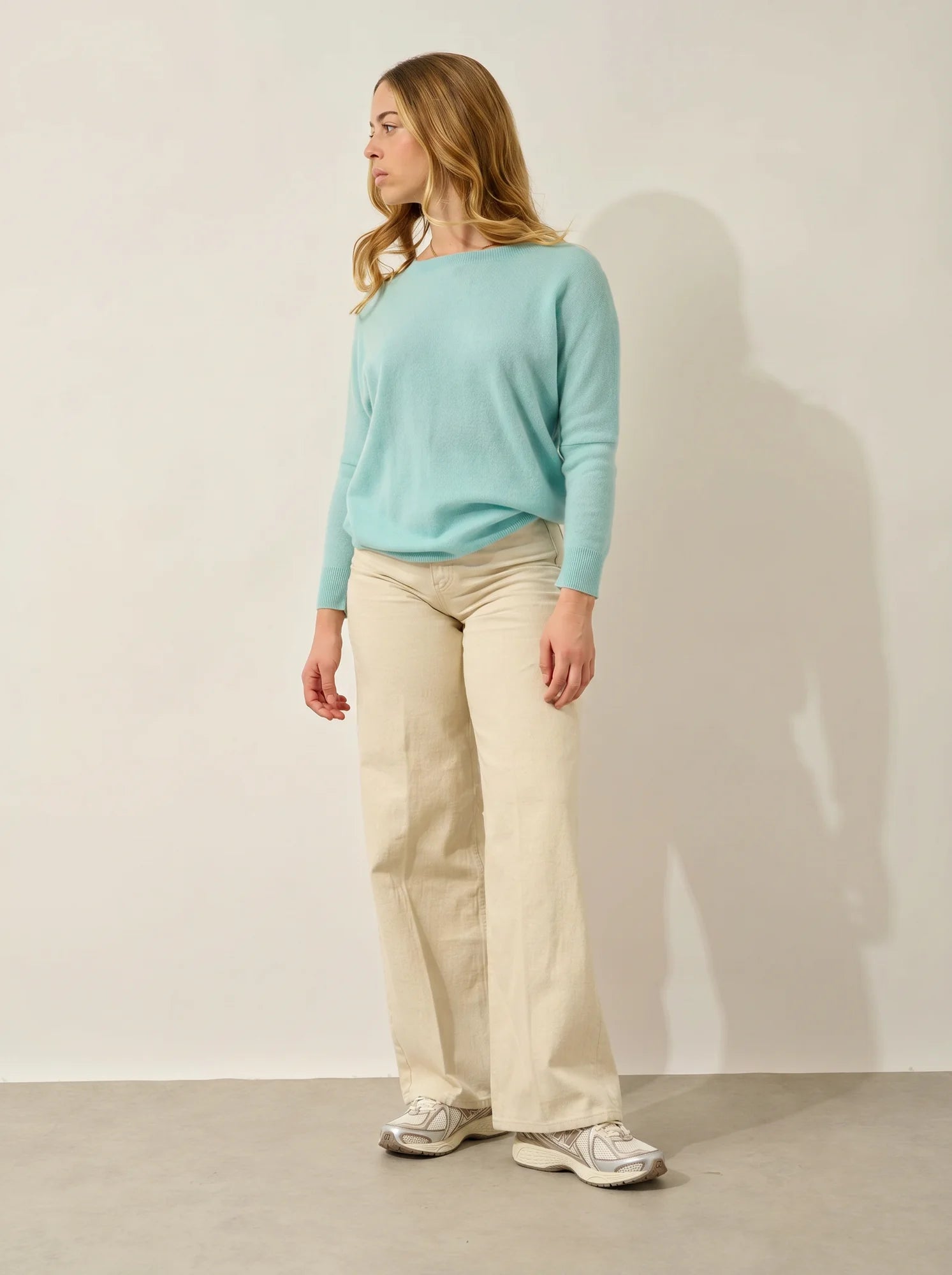 GOLÉON sweater batwing aqua