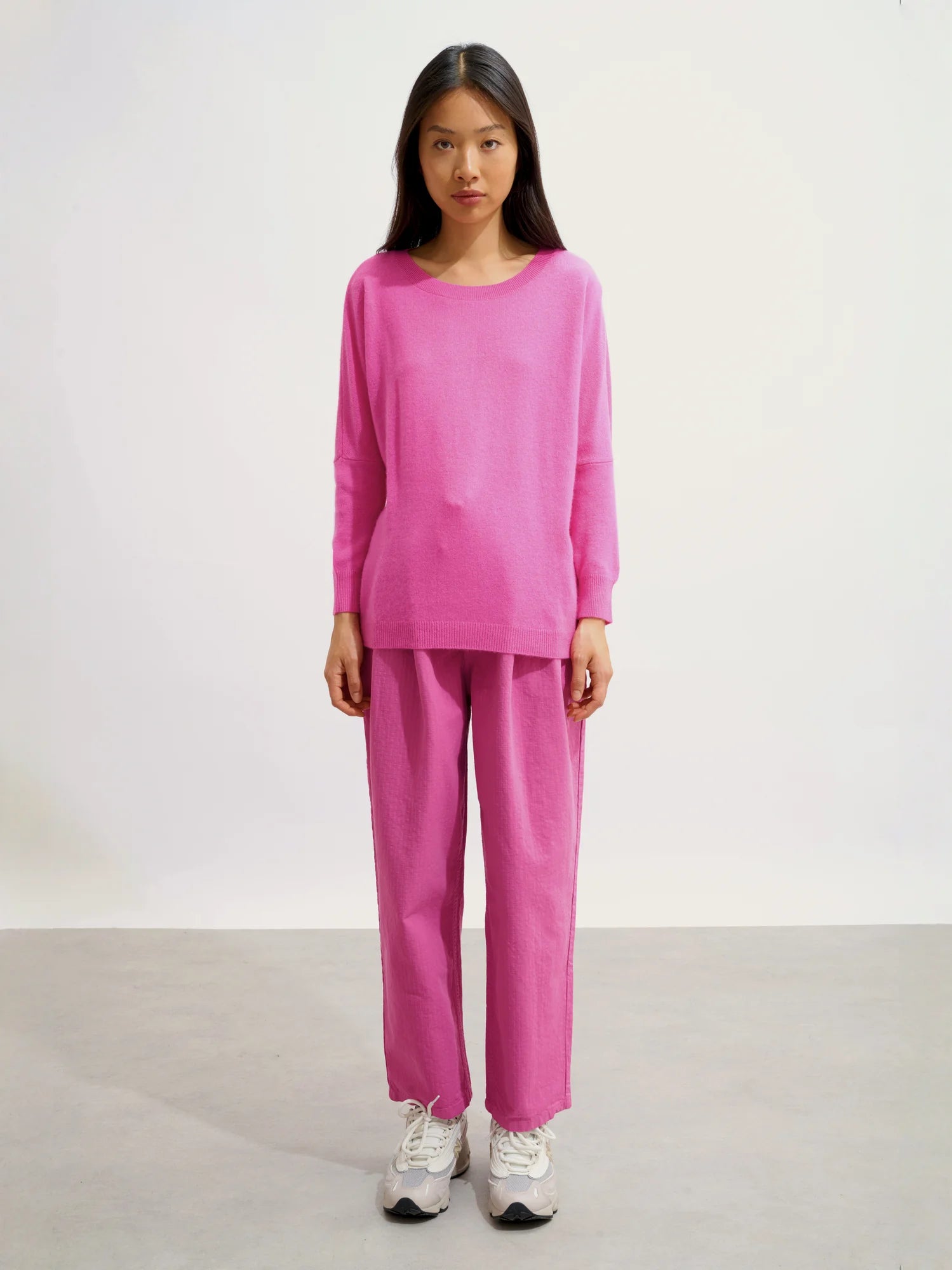 GOLÉON pull chauve souris rose