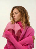 BISE Pullover Rollkragen Neonrosa
