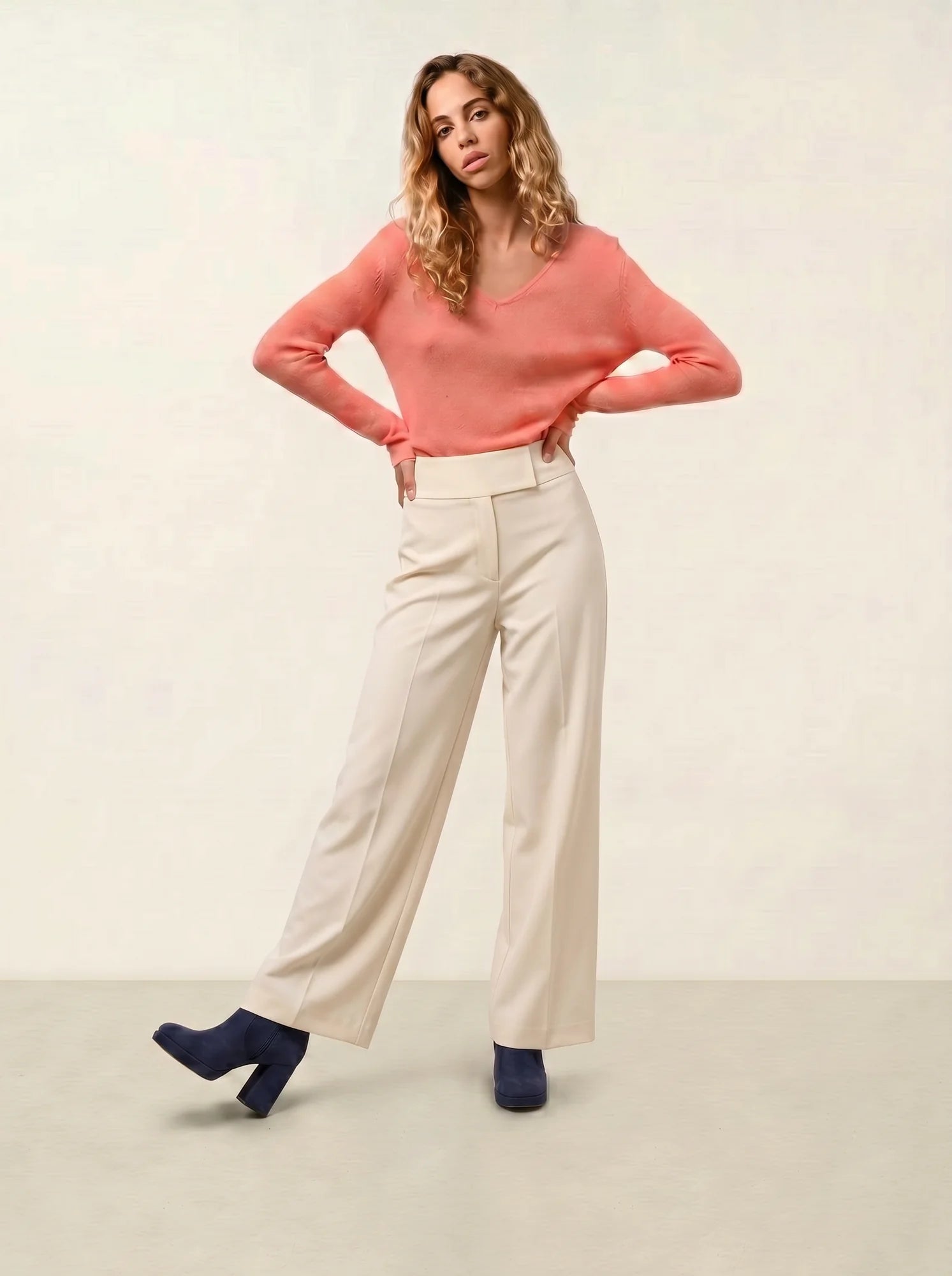 GALISE pull col V pêche