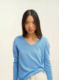 GALISE pull col V bleu bébé
