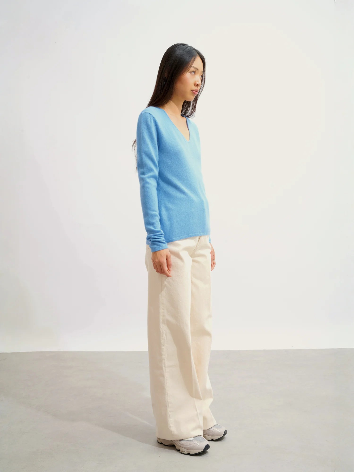 GALISE pull col V bleu bébé