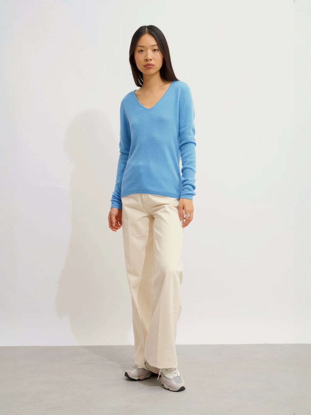 GALISE pull col V bleu bébé