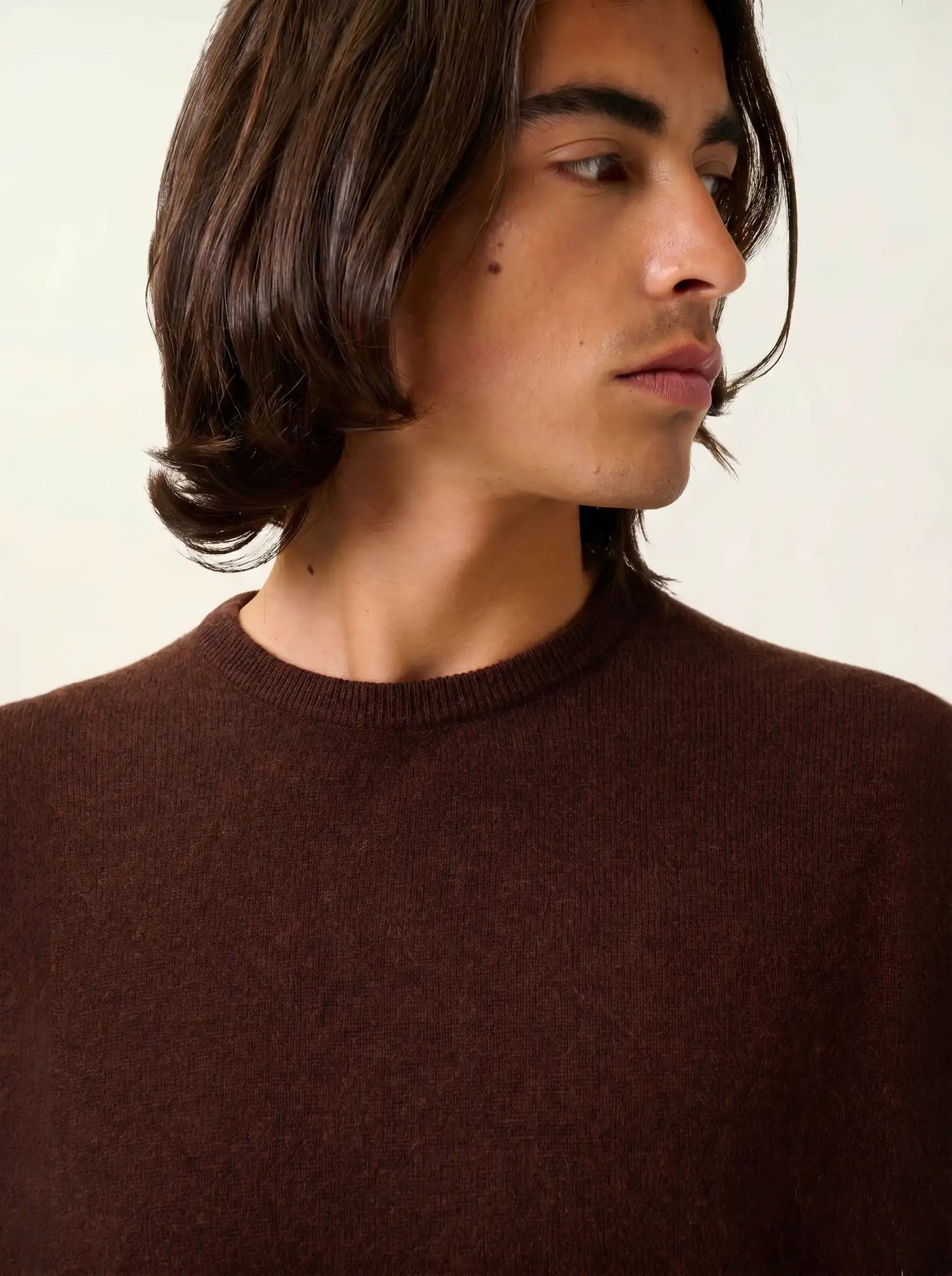 AIGLIÈRE pull col rond café