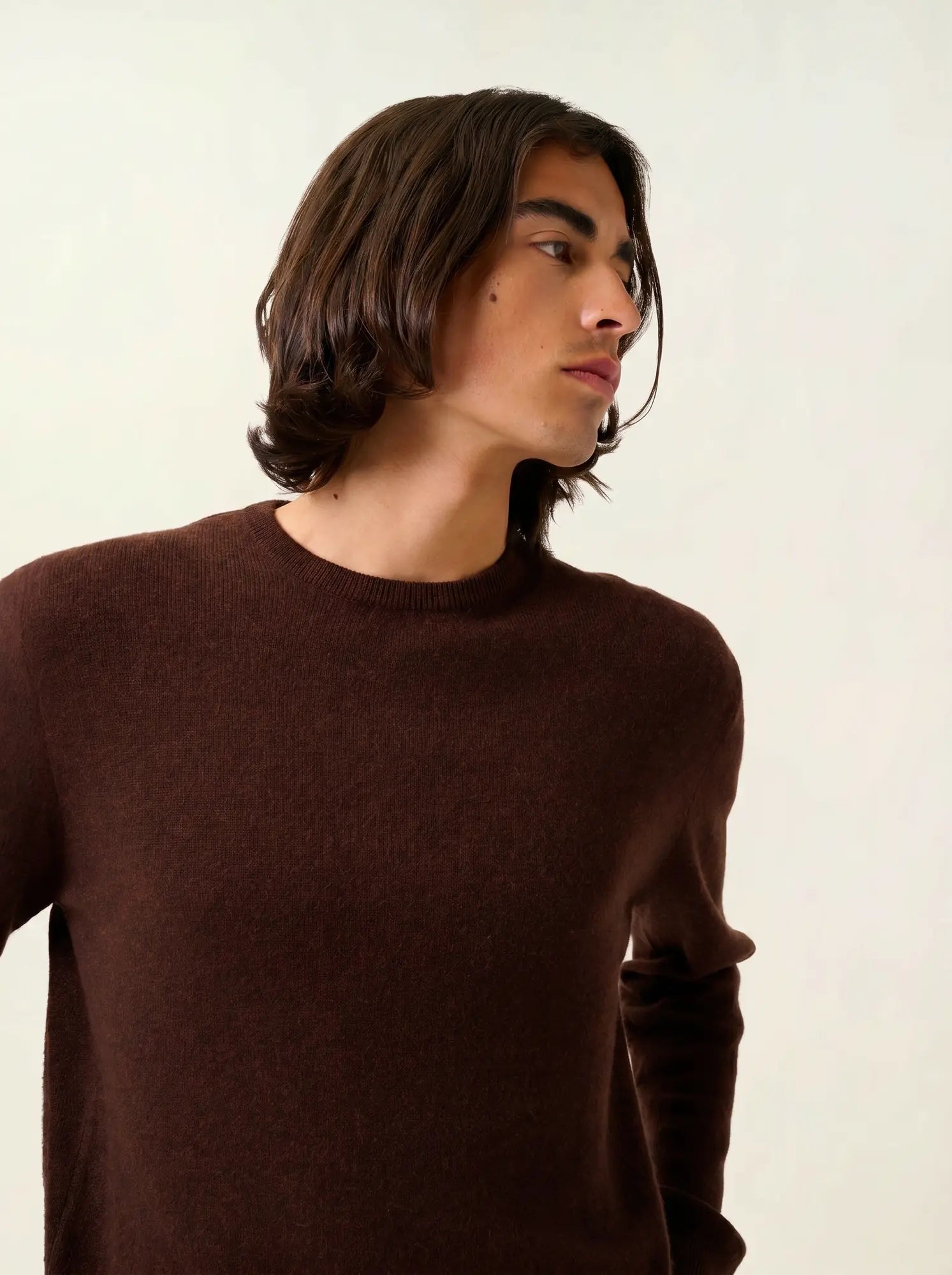 AIGLIÈRE pull col rond café