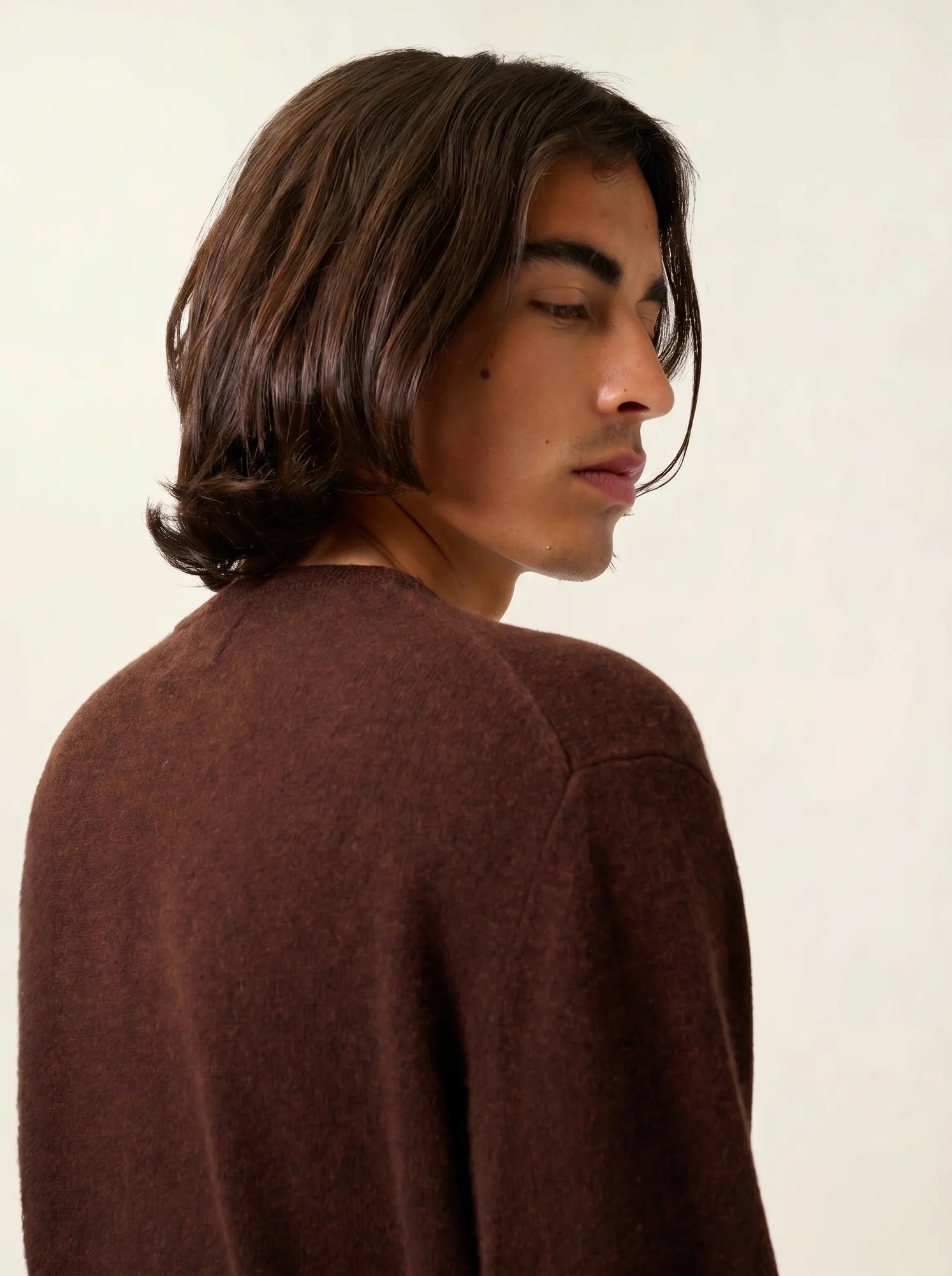 AIGLIÈRE pull col rond café