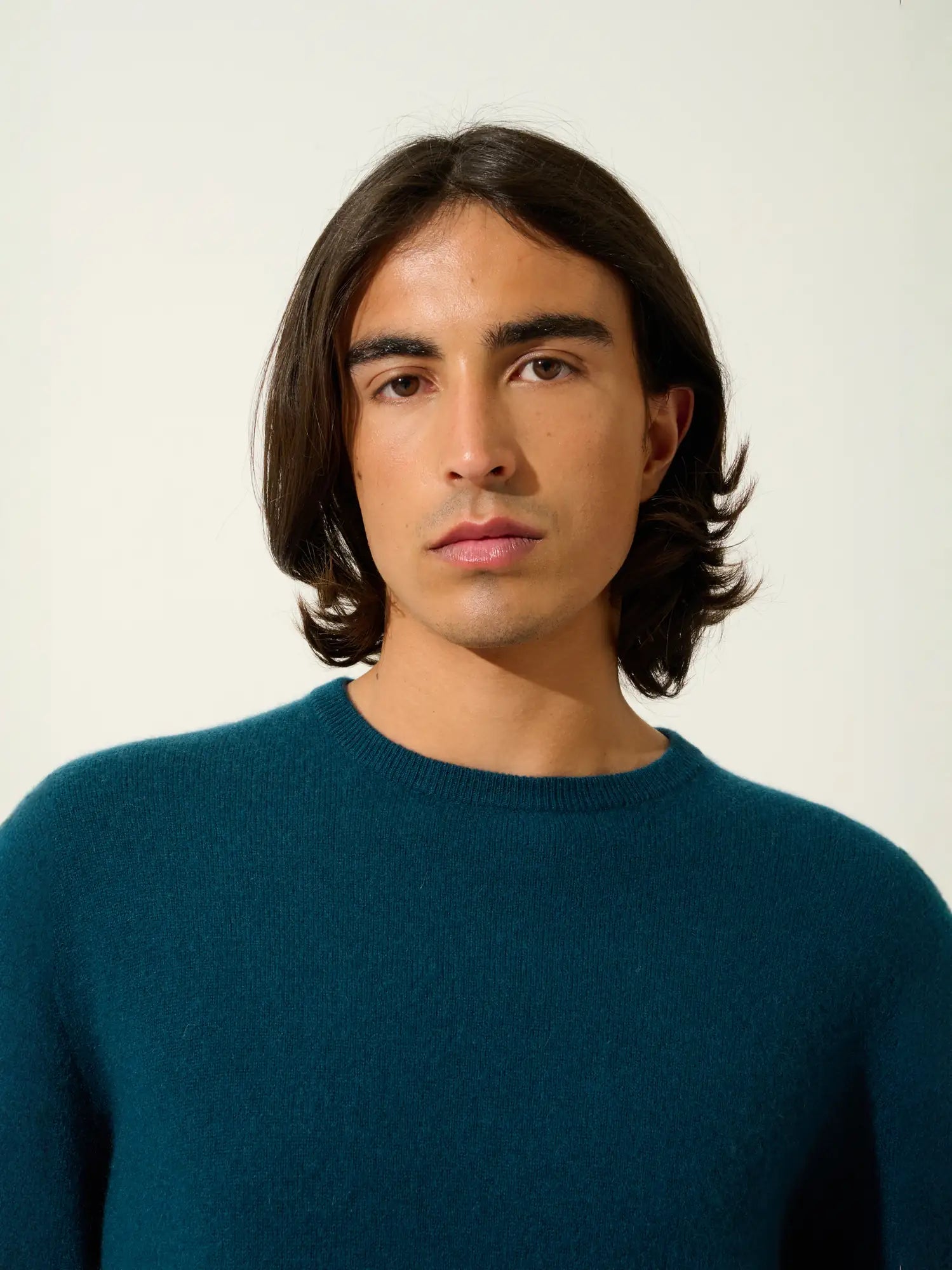 AIGLIÈRE pull col rond vert canard