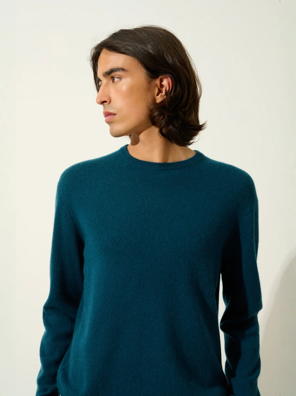 AIGLIÈRE pull col rond vert canard