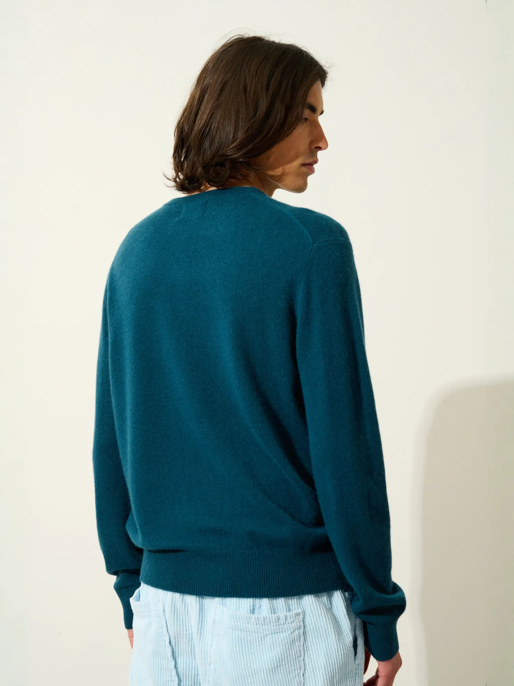 AIGLIÈRE pull col rond vert canard