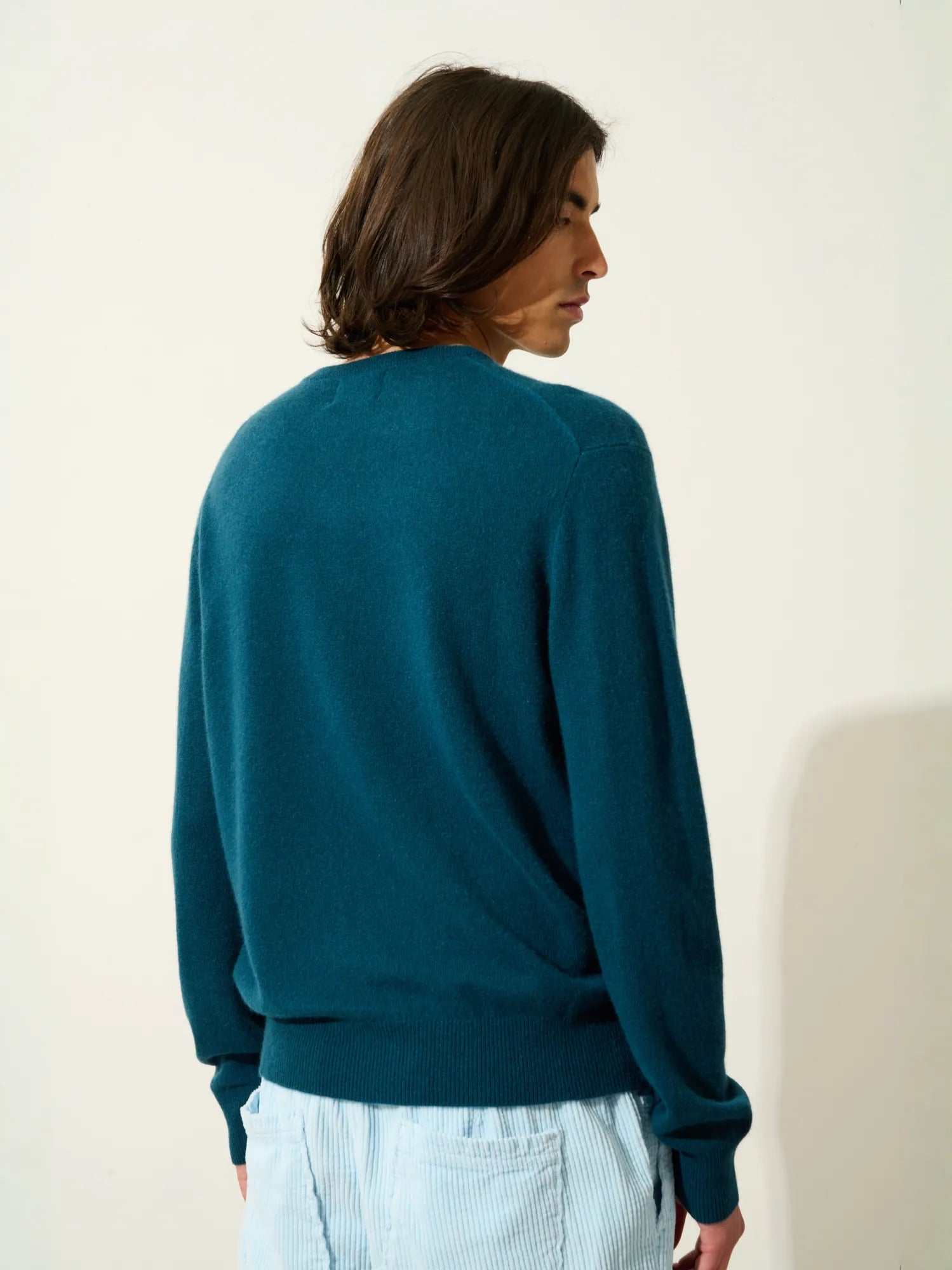 AIGLIÈRE pull col rond vert canard