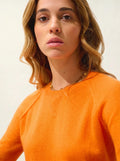 ETRET Pullover Rundhalsausschnitt Mandarine