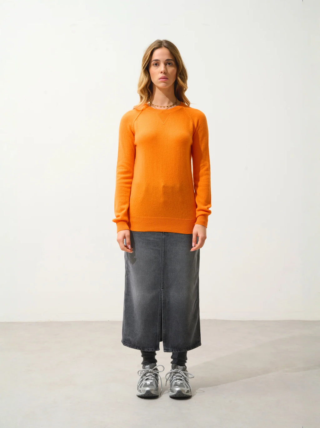 ETRET Pullover Rundhalsausschnitt Mandarine