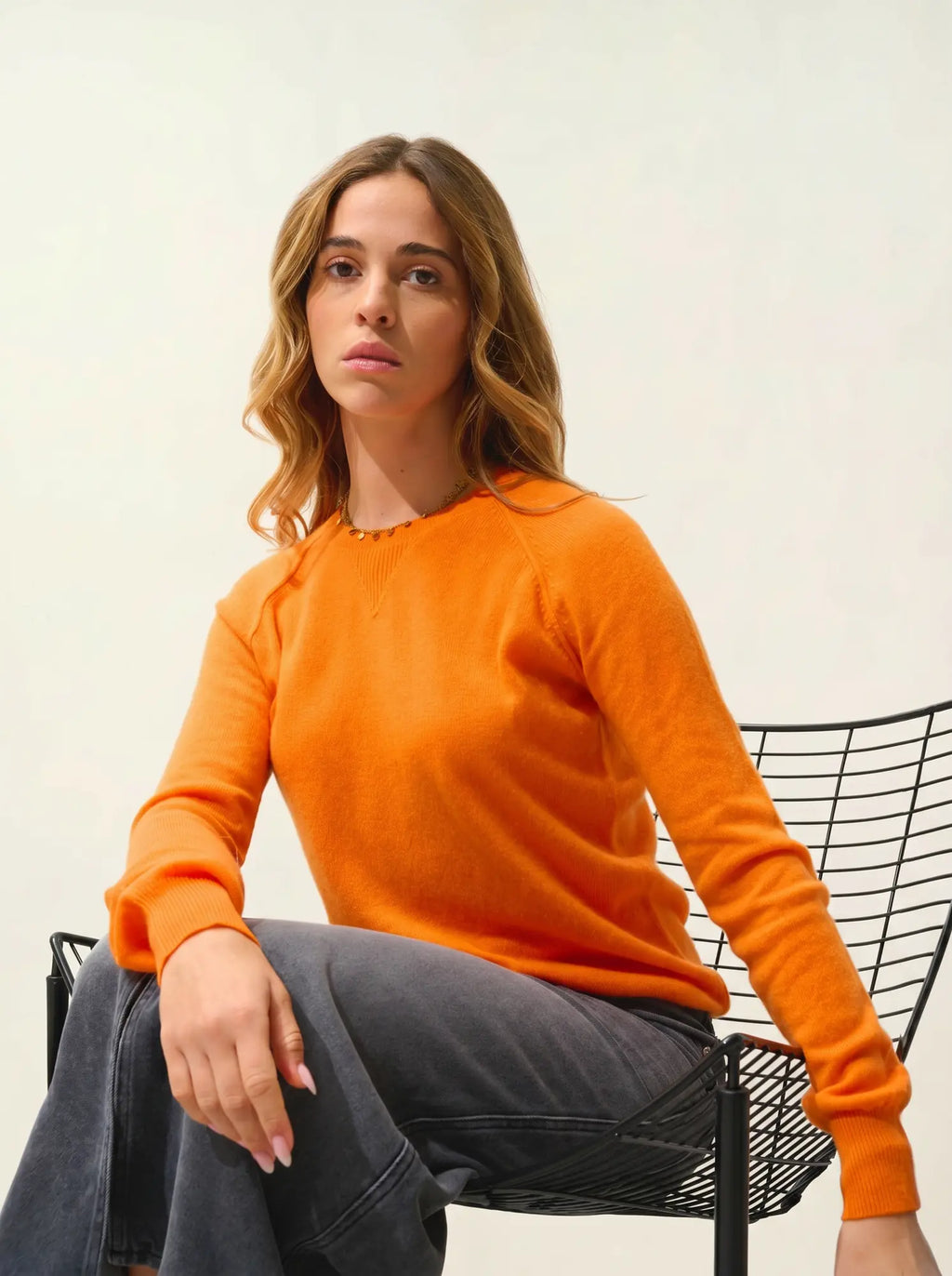 ETRET Pullover Rundhalsausschnitt Mandarine
