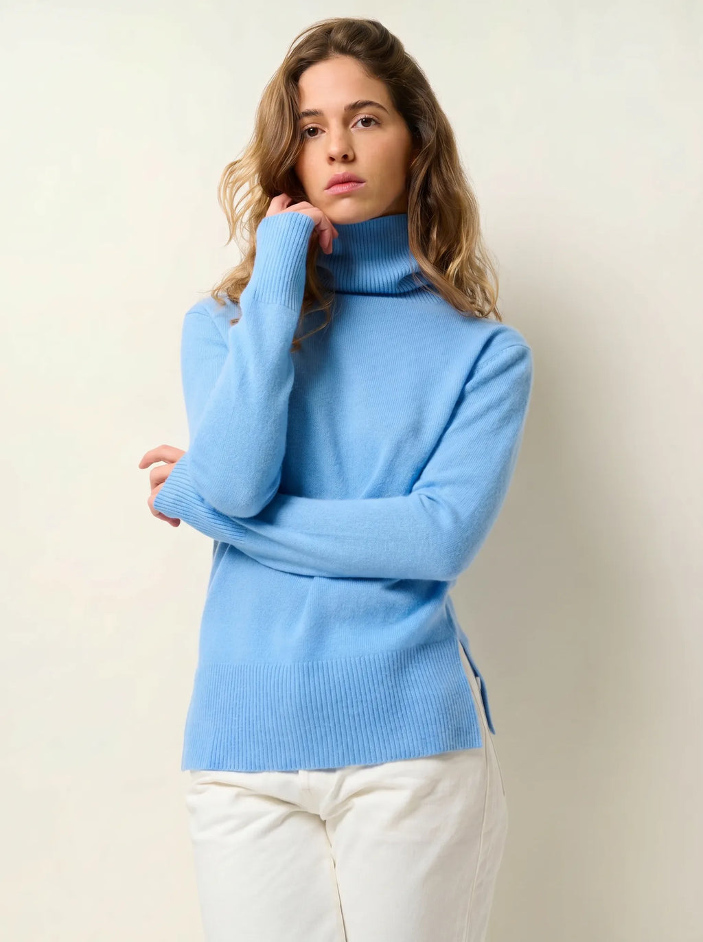 FORNET pull col roulé bleu bébé