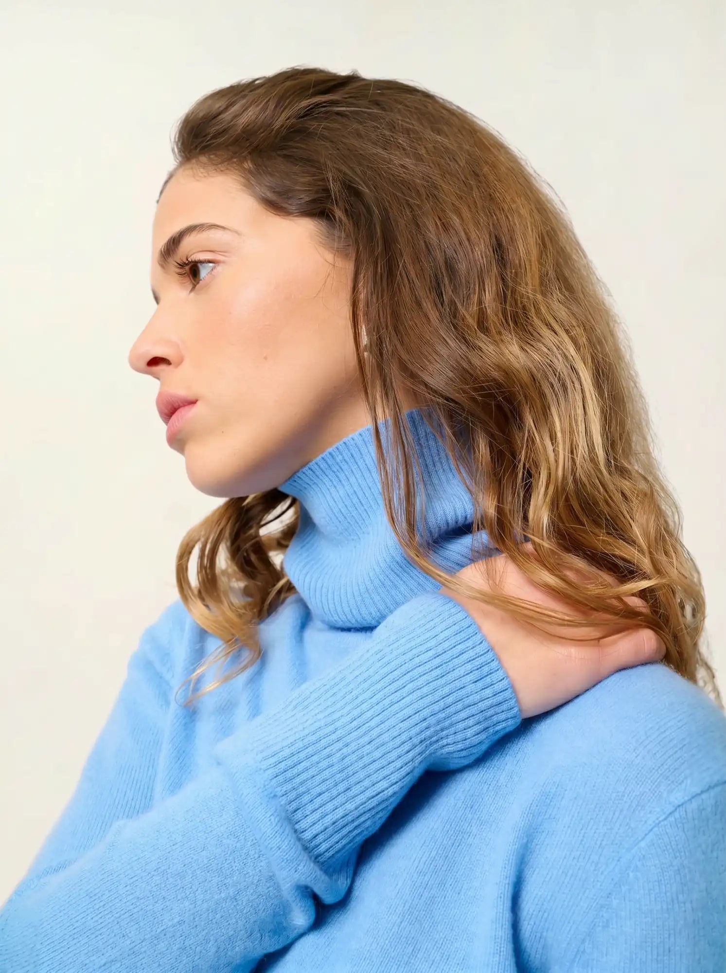 FORNET pull col roulé bleu bébé