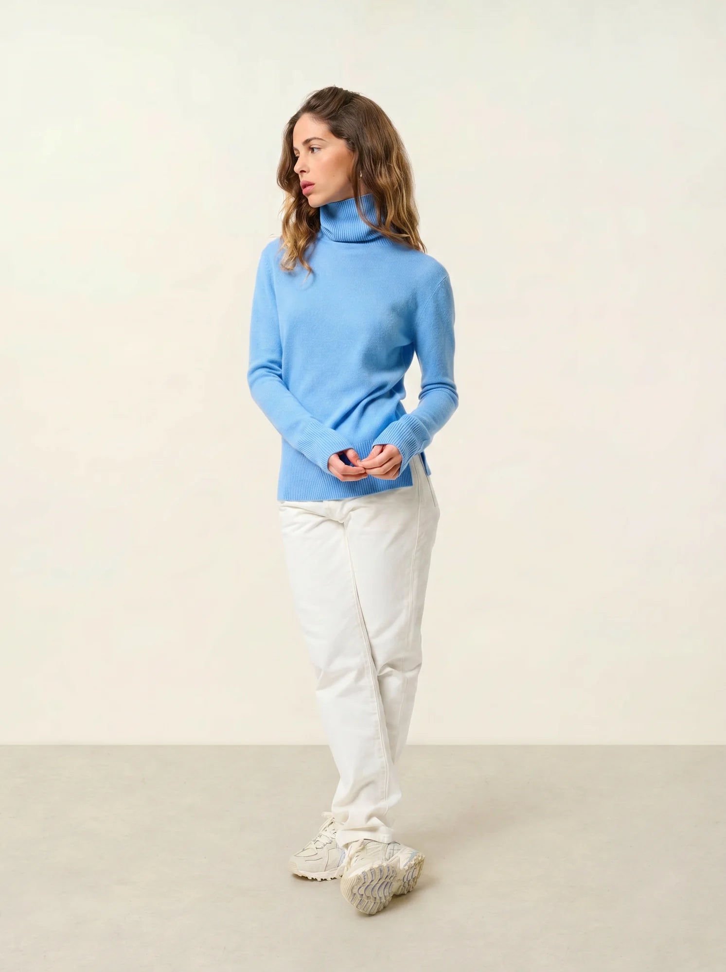 FORNET pull col roulé bleu bébé