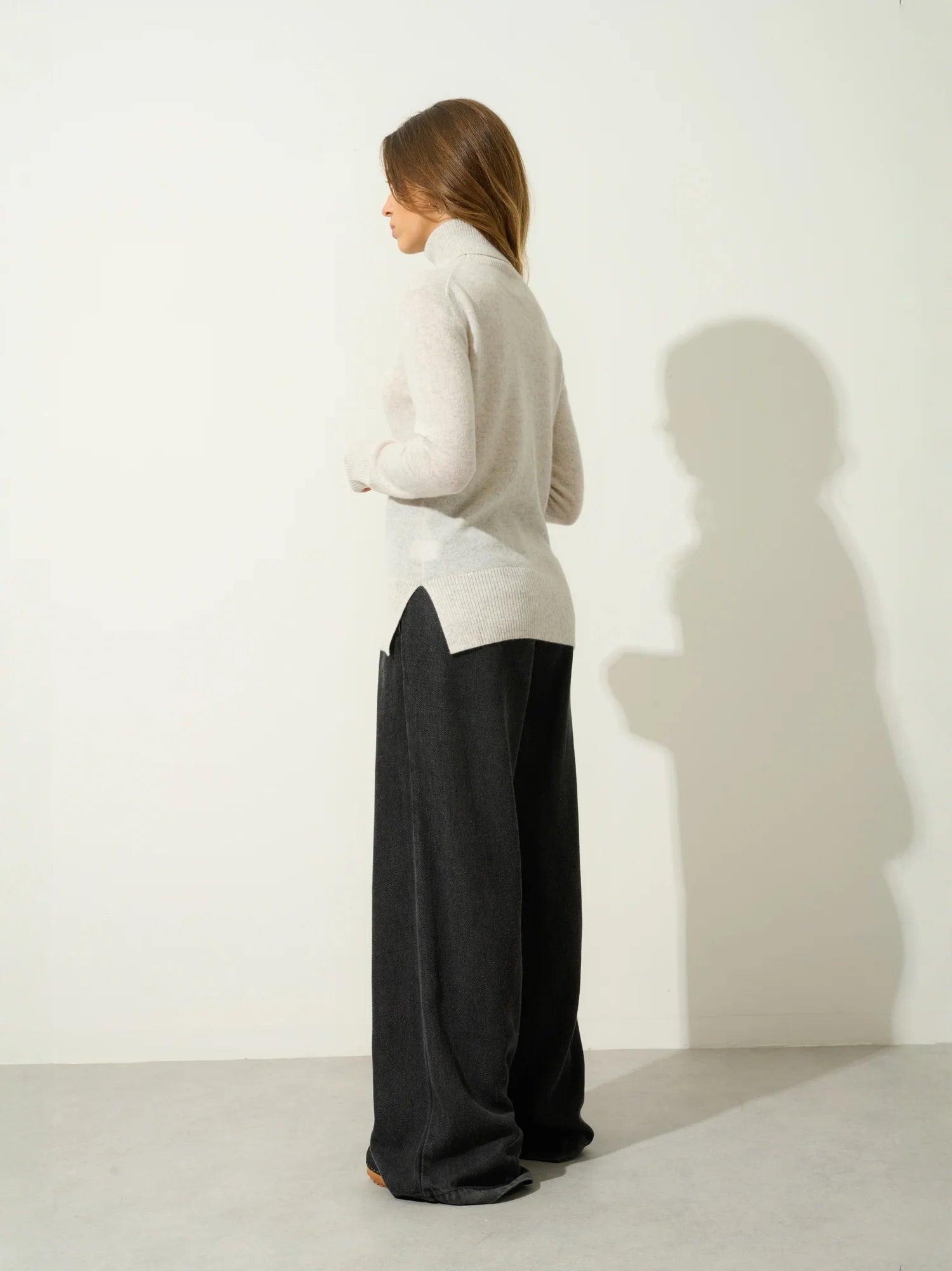 FORNET sweater turtleneck heather pearl grey