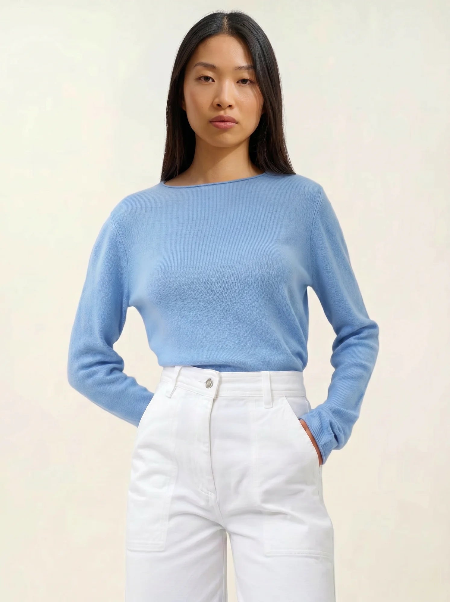 CRIOU pull col bateau bleu bébé
