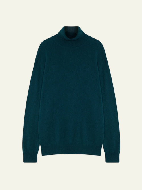 BANGE sweater turtleneck teal green