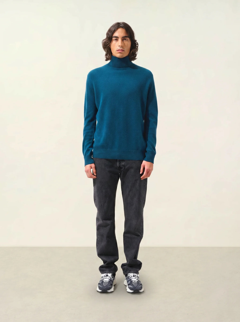 BANGE pull col roulé vert canard