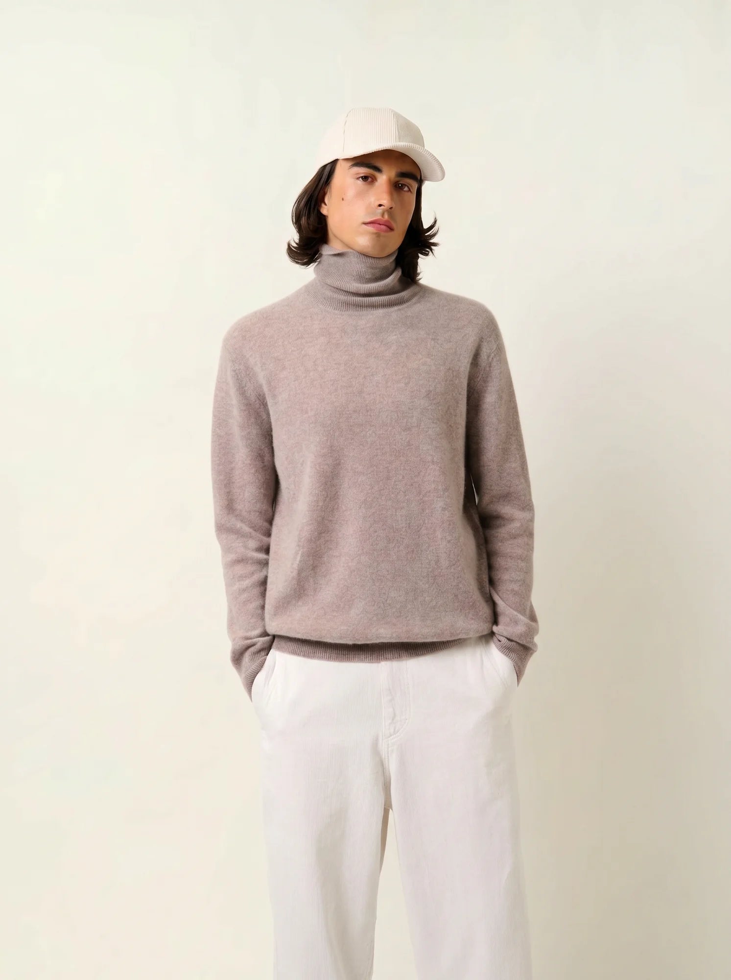 BANGE pull col roulé caribou chiné