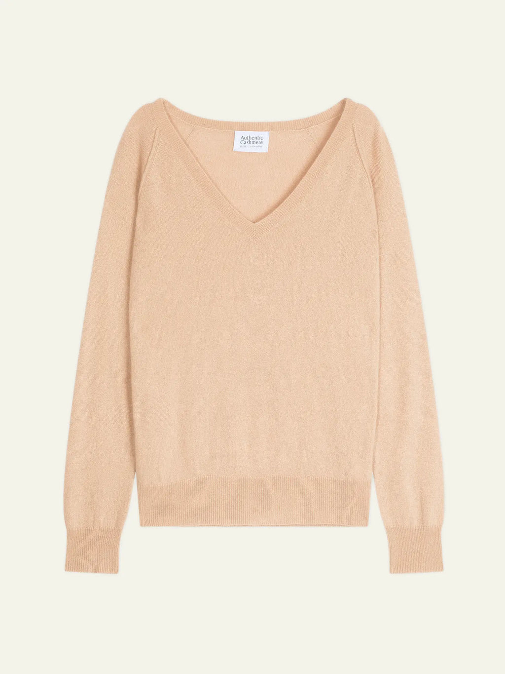 GIUSALET Pullover V-Ausschnitt Beige