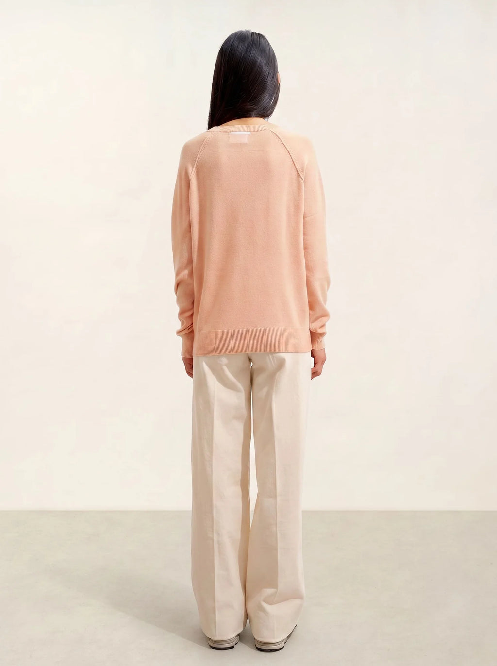 GIUSALET Pullover V-Ausschnitt Beige