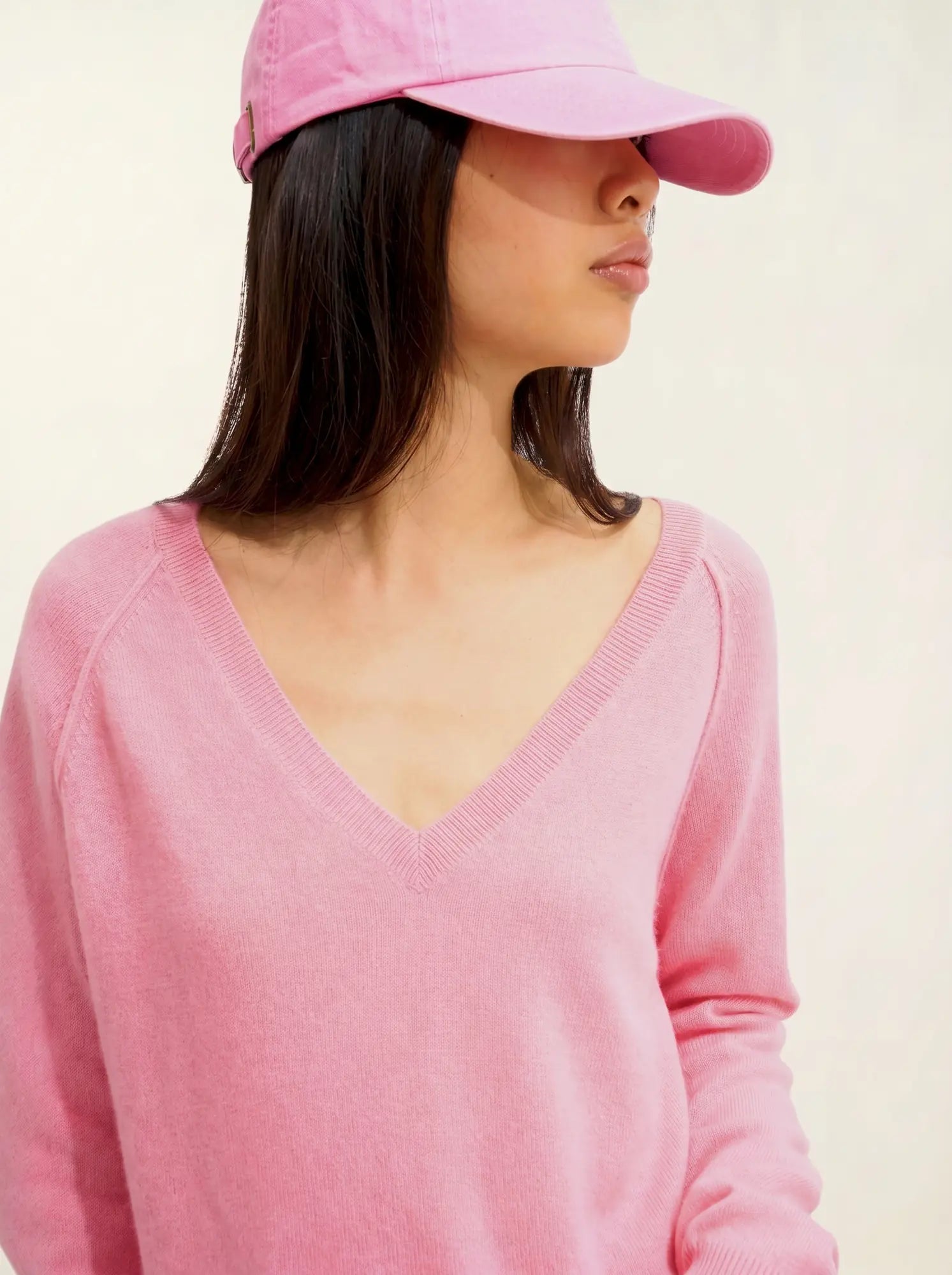 GIUSALET sweater v-neck bubblegum
