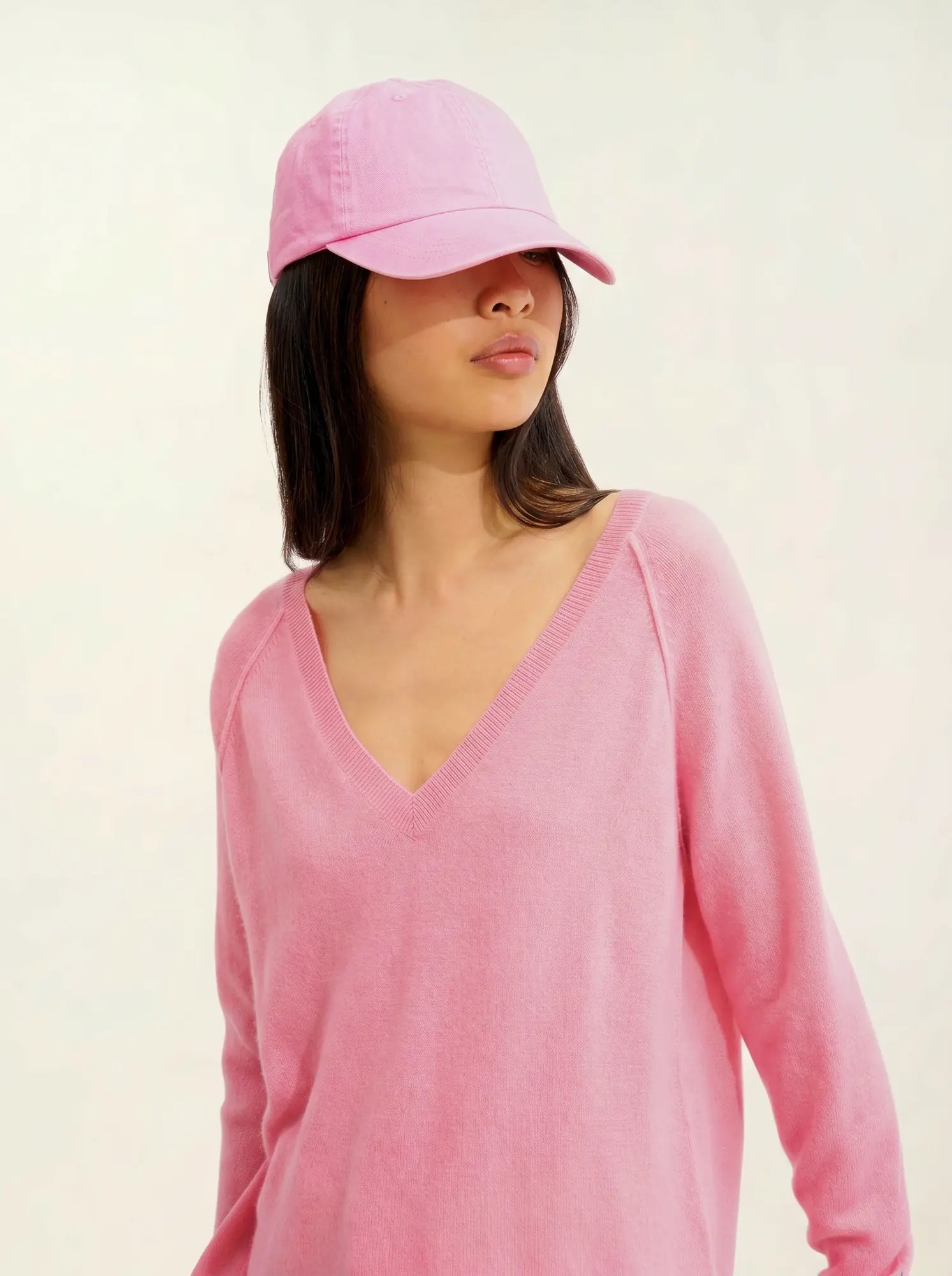 GIUSALET sweater v-neck bubblegum