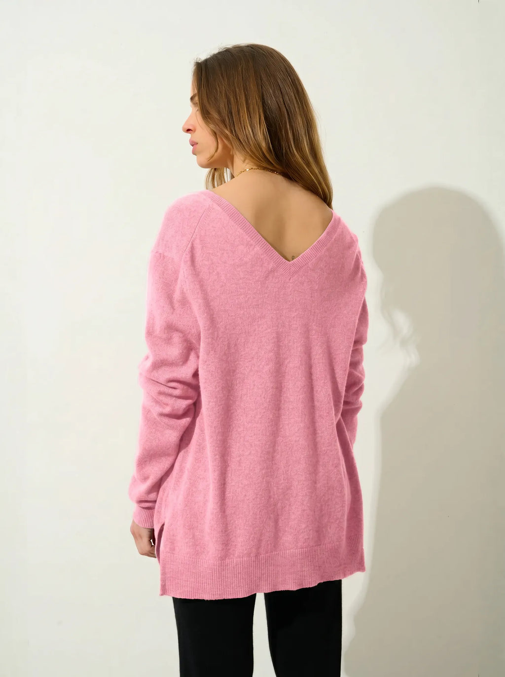 GIEGN pullover v-ausschnitt vorne und hinten kaugummi
