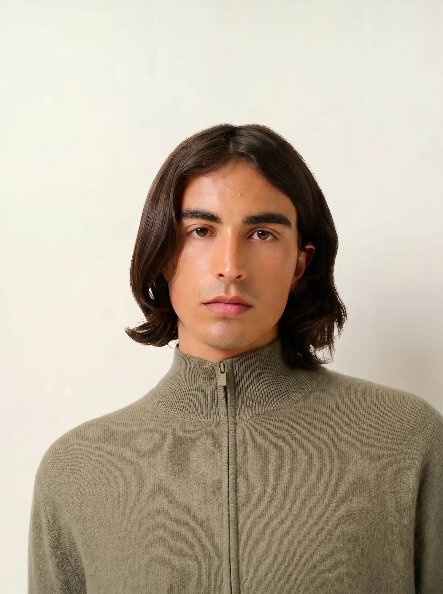 ALBARON gilet zippé col montant army