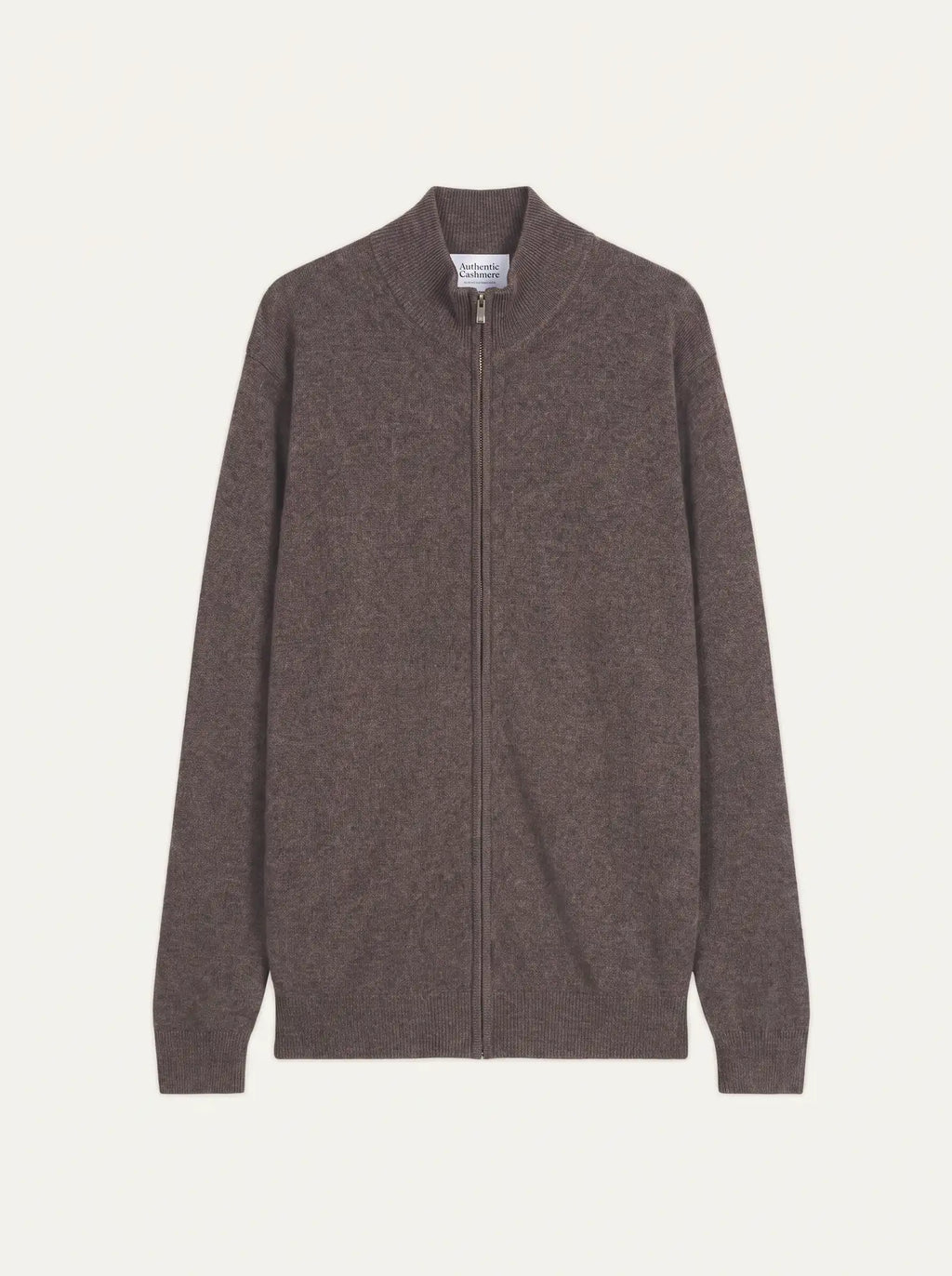 ALBARON gilet zippé col montant taupe chiné