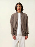 ALBARON gilet zippé col montant taupe chiné