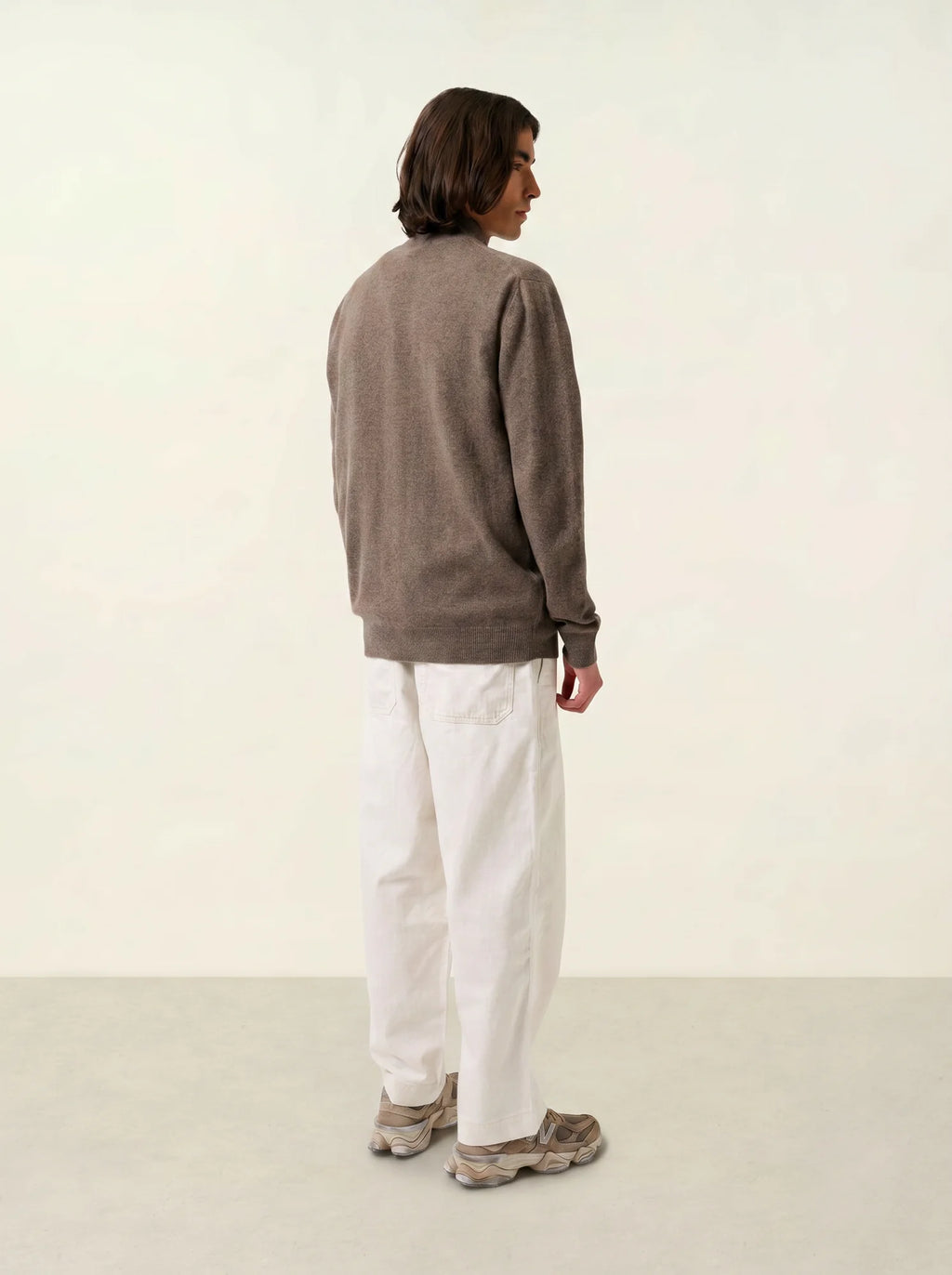 ALBARON gilet zippé col montant taupe chiné
