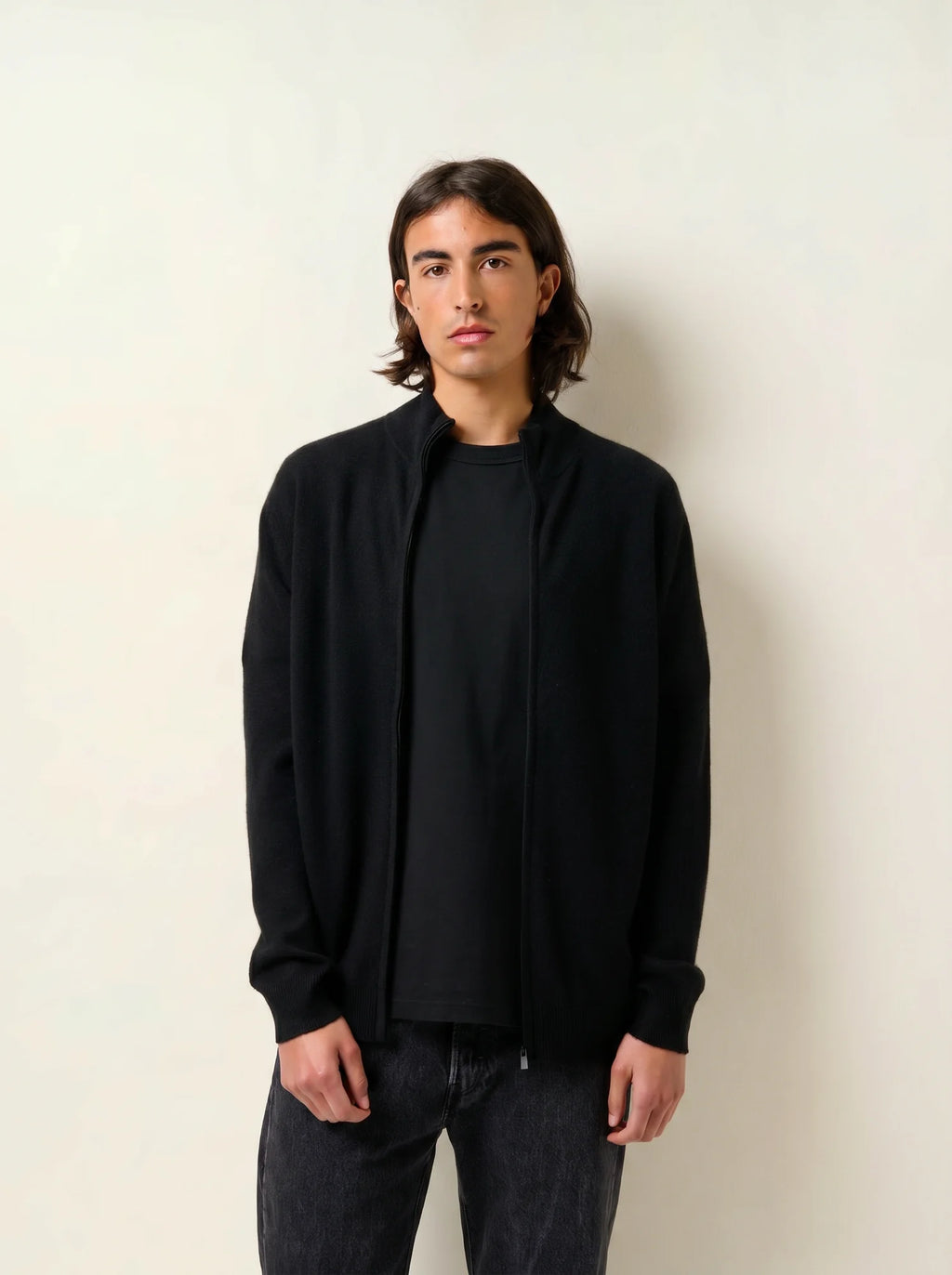 ALBARON gilet zippé col montant noir