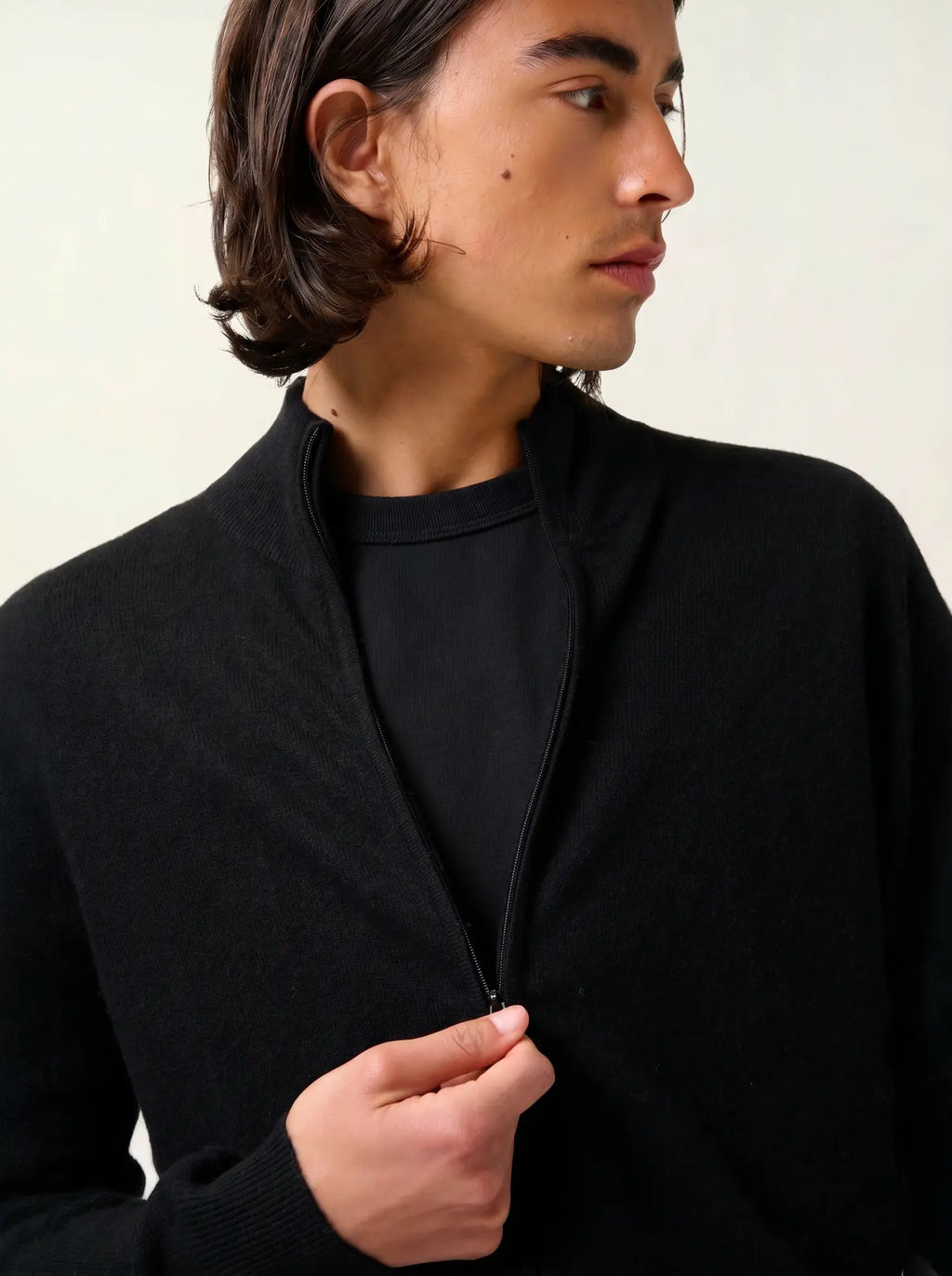 ALBARON gilet zippé col montant noir