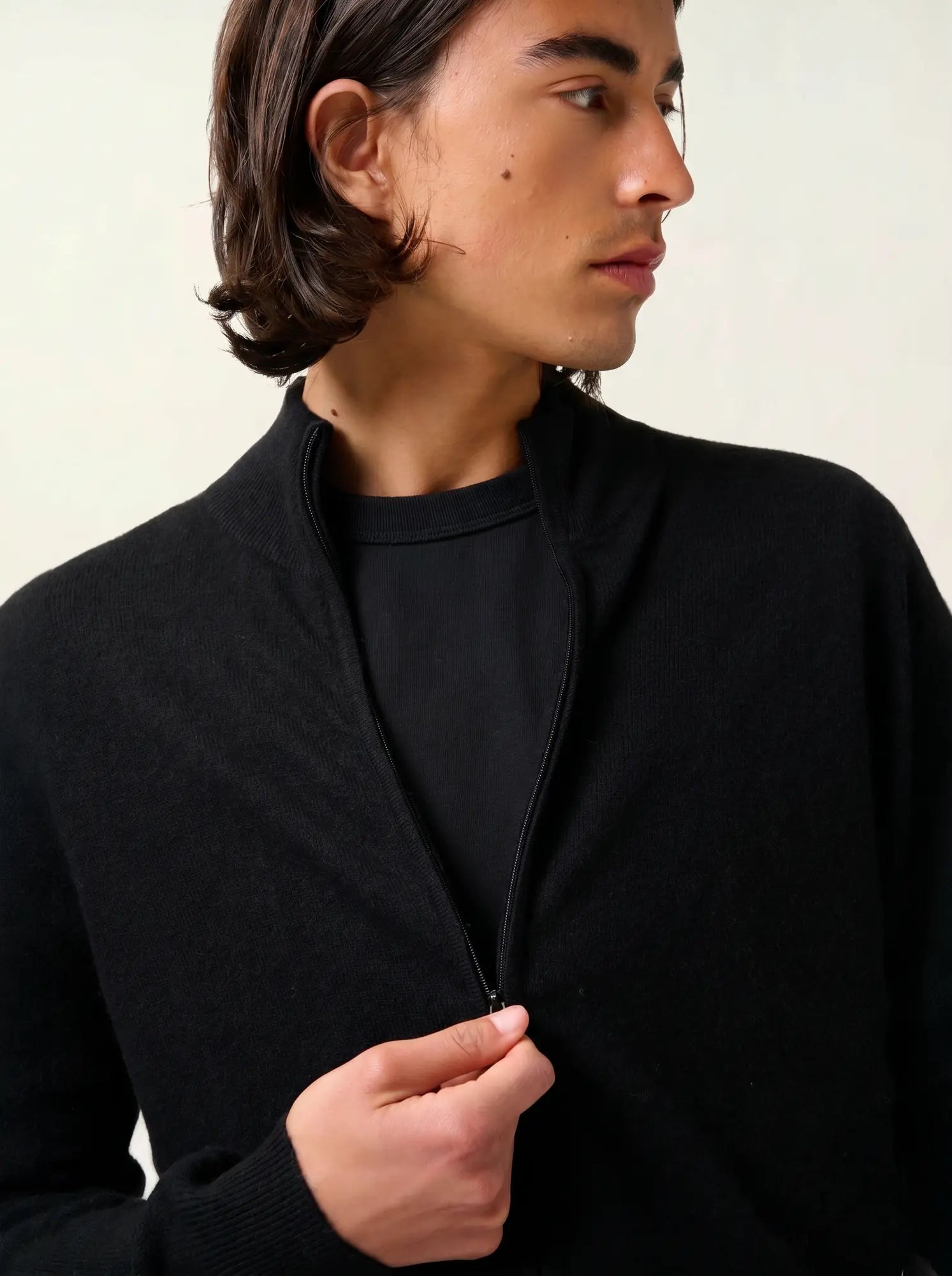 ALBARON gilet zippé col montant noir