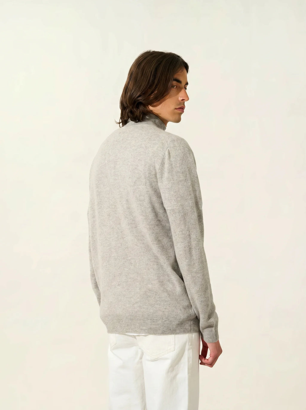 ALBARON gilet zippé col montant nuage chiné