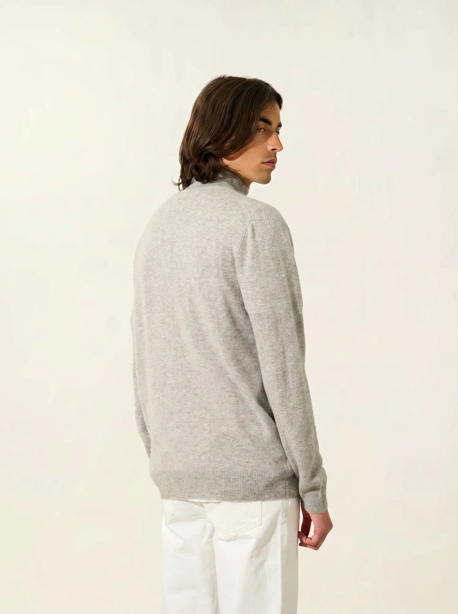 ALBARON gilet zippé col montant nuage chiné