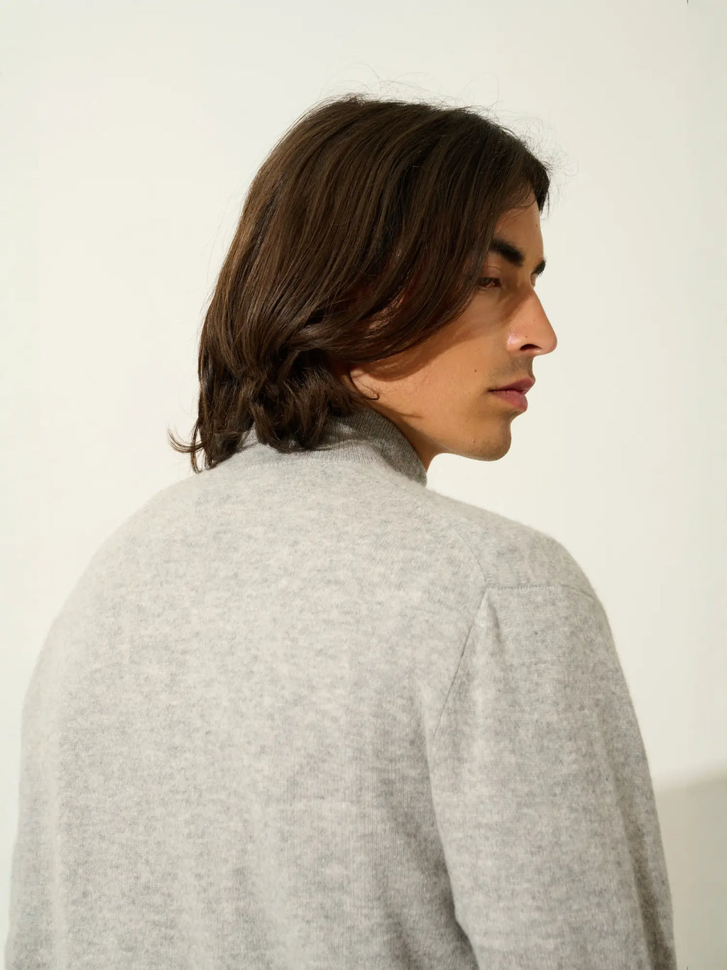 ALBARON gilet zippé col montant nuage chiné