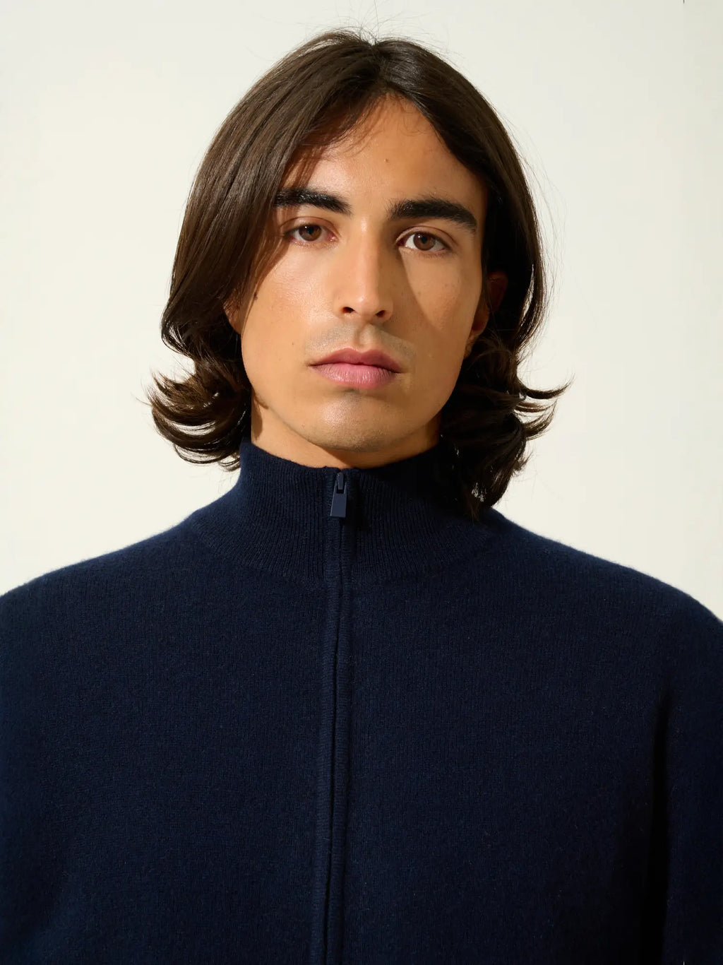 ALBARON gilet zippé col montant bleu marine