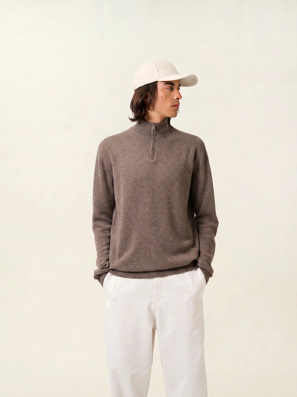 AMBIN pull camionneur taupe chiné